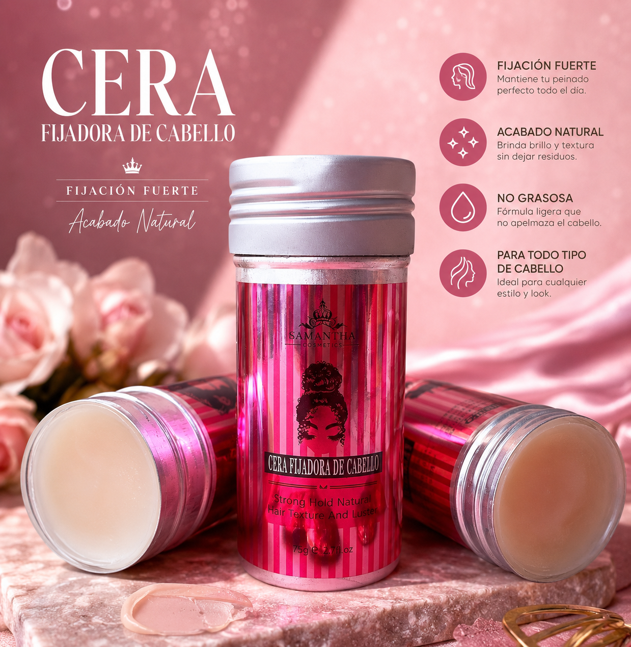 CERA FIJADORA DE CABELLO EN BARRA